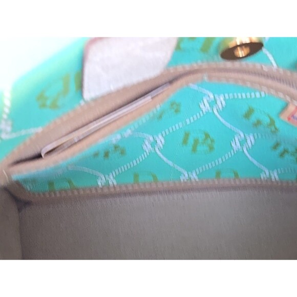 Dooney And Bourke Signature Rope Lattice DB Canvas Y2K Satchel Mint White - Picture 12 of 16
